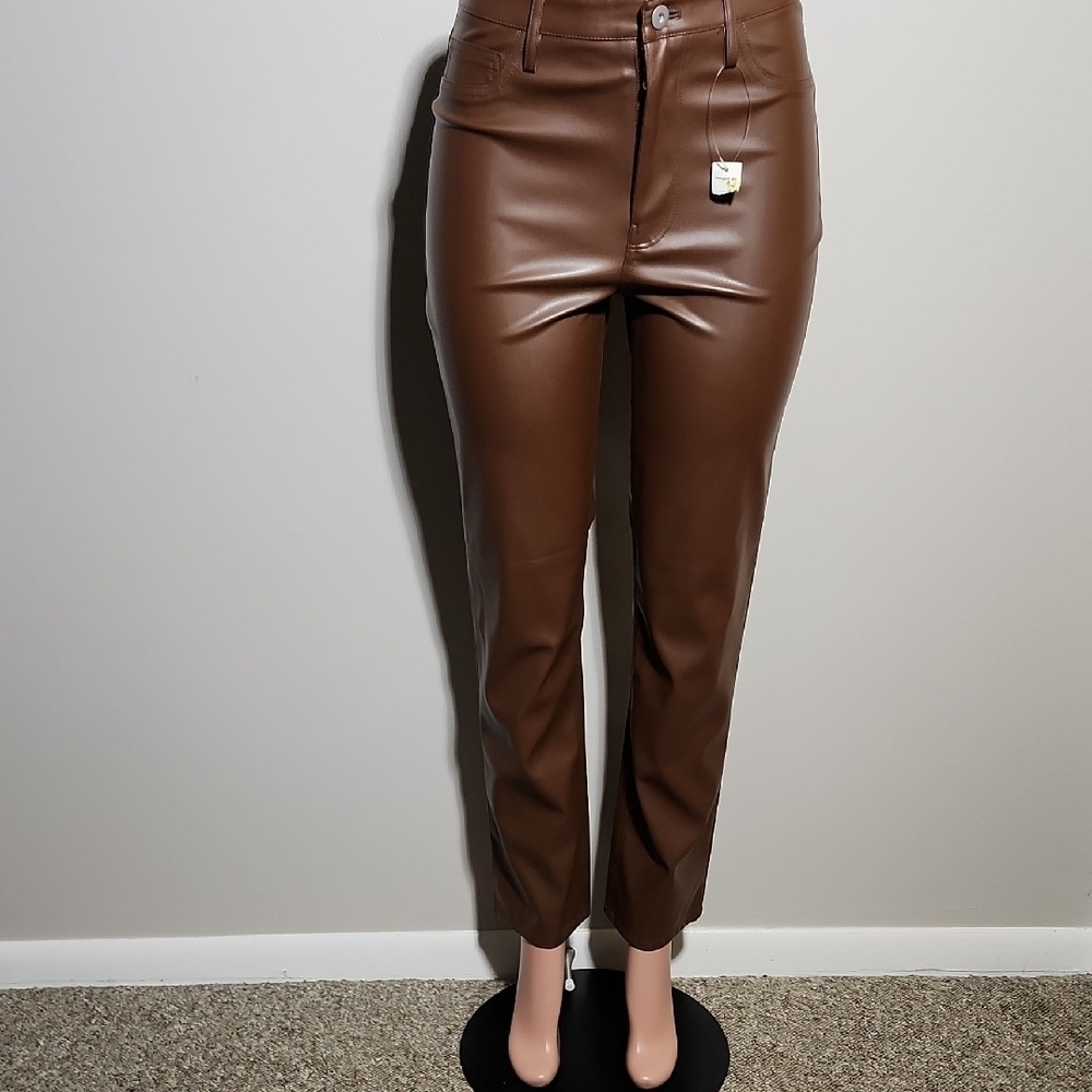 No Boundaries Chocolate Faux Leather Pants